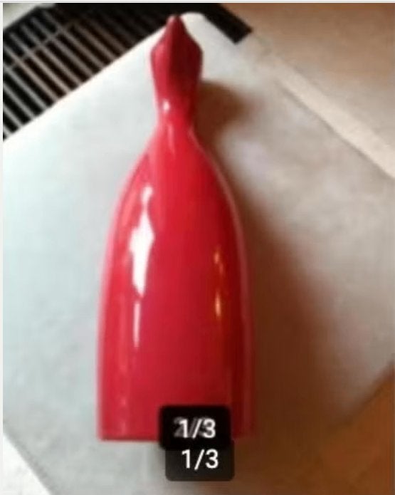 Moderne design vaas rood keramiek H44cm diameter 15 cm., 44 cm, Ophalen of Verzenden, Zo goed als nieuw, Steen/keramiek