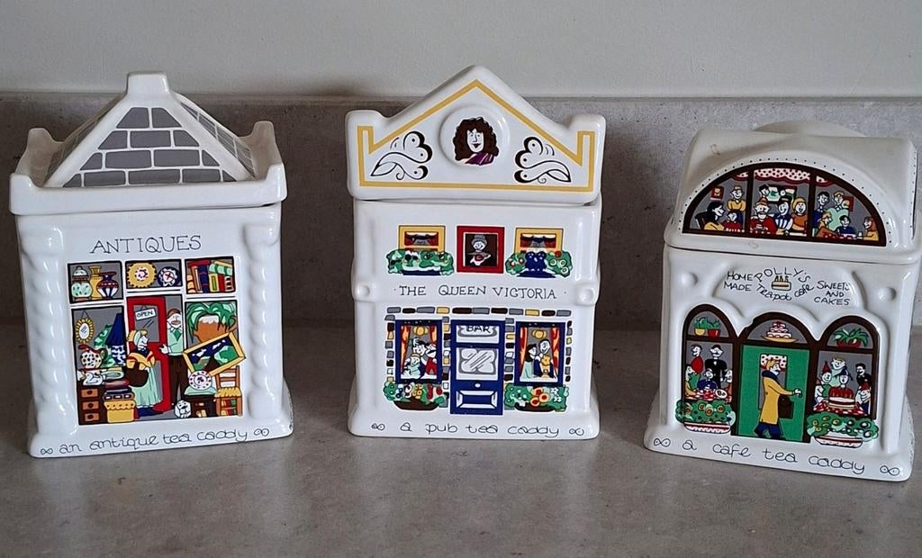 Set van 3 Vintage Wade England "English Life" Theebussen, Ophalen of Verzenden, Zo goed als nieuw, Overige stijlen, Overige typen