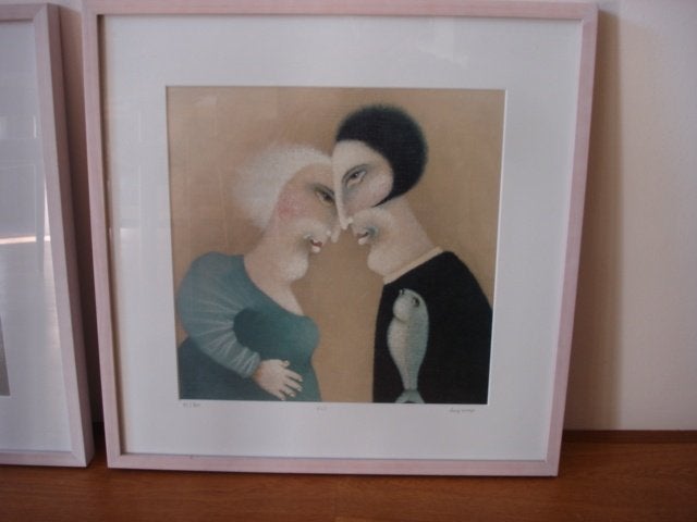 TWEE STUKS Zeefdruk Robert Heijkoop Surrealisme, Antiek en Kunst, Kunst | Litho's en Zeefdrukken, Ingelijst, Ophalen, Personages en Fantasiefiguren