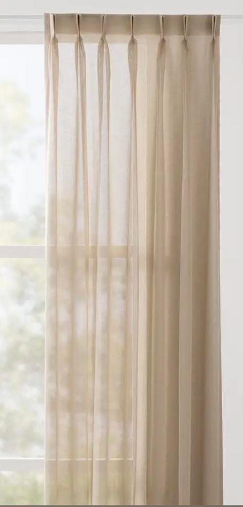 Nieuwe vitrage gordijnen met loodjes, 100 tot 150 cm, 200 cm of meer, Beige, Nieuw