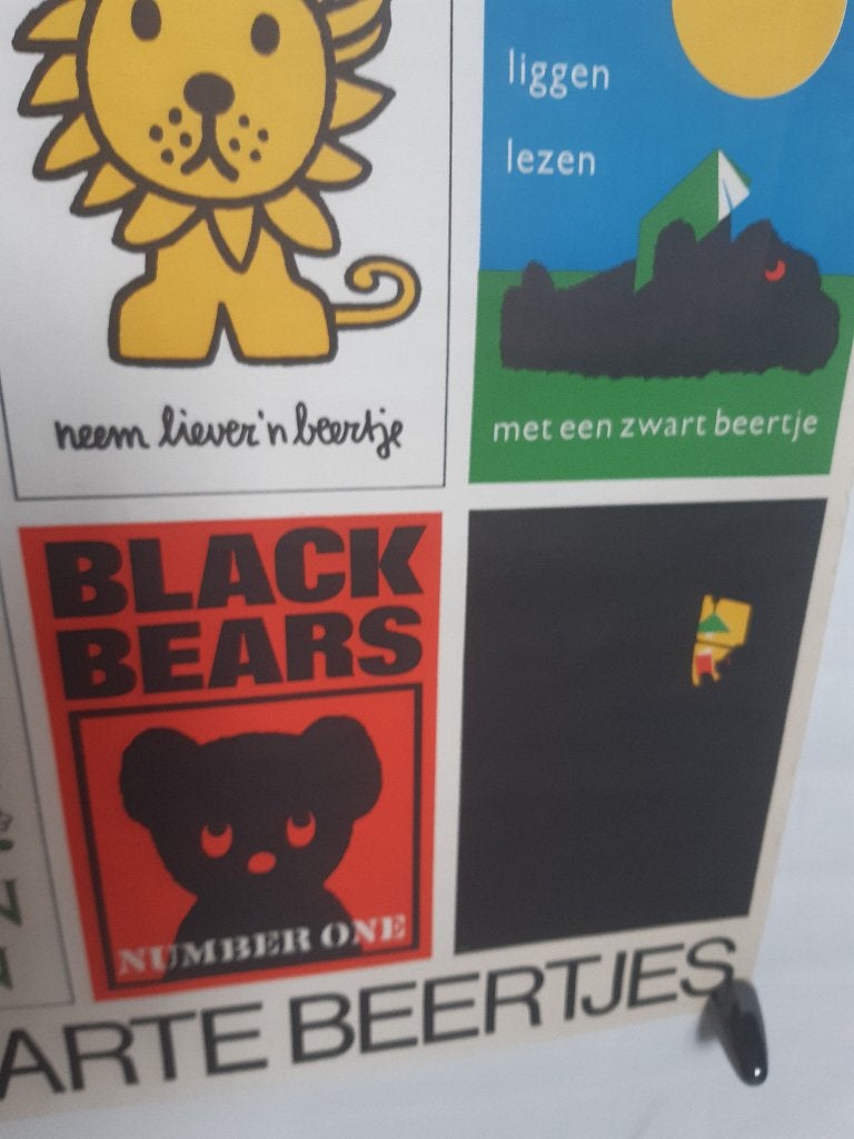 Originele Poster Dick Bruna 20jr Zwarte Beertjes, Ophalen of Verzenden, A1 t/m A3, Film en Tv, Rechthoekig Staand
