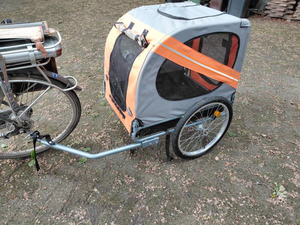 Hondenkar voor achter de fiets., Fietsen en Brommers, Fietsaccessoires | Aanhangers en Karren, Ophalen, Gebruikt, Hondenkar