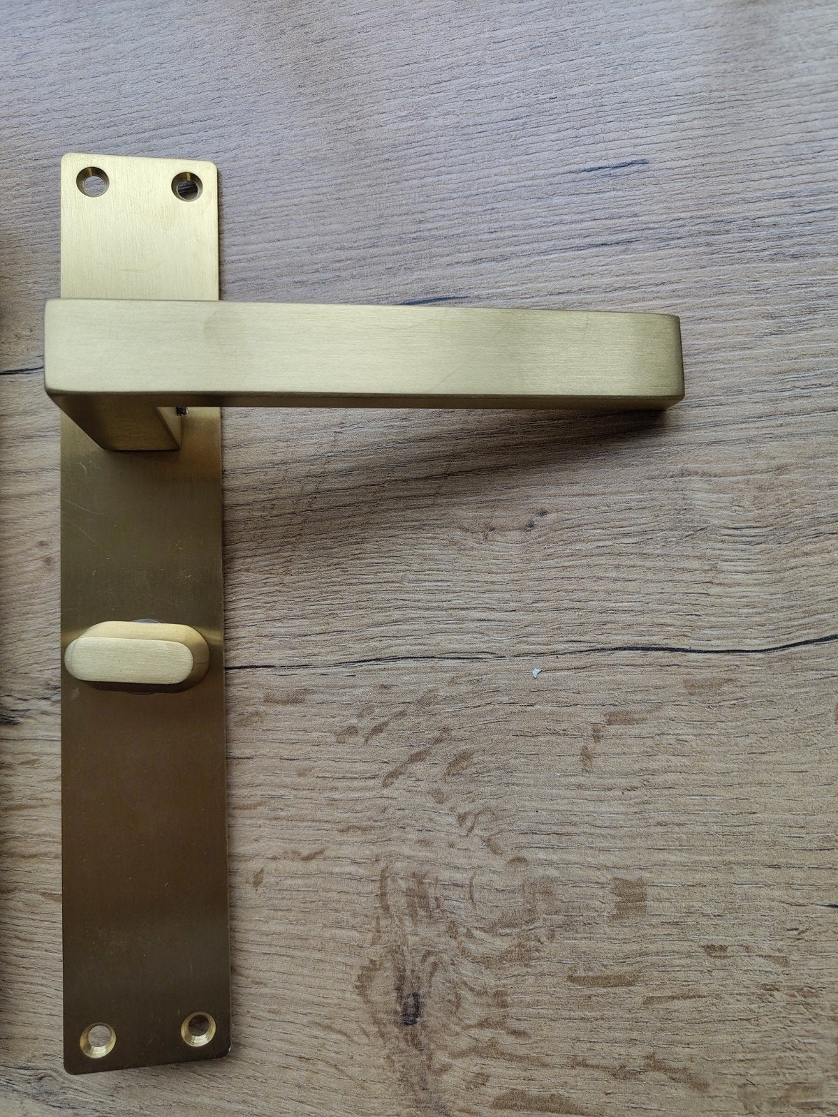 Nieuwe messing deurklink met draaislot, Ophalen of Verzenden, Nieuw, Koper of Messing, Klink of Kruk