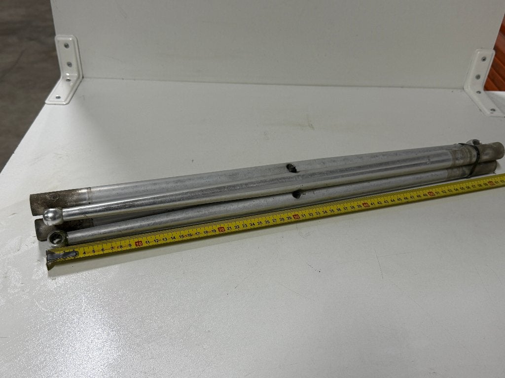 4 x Aluminium scepter 63 cm, Ophalen of Verzenden, Gebruikt, Lijn of Blok