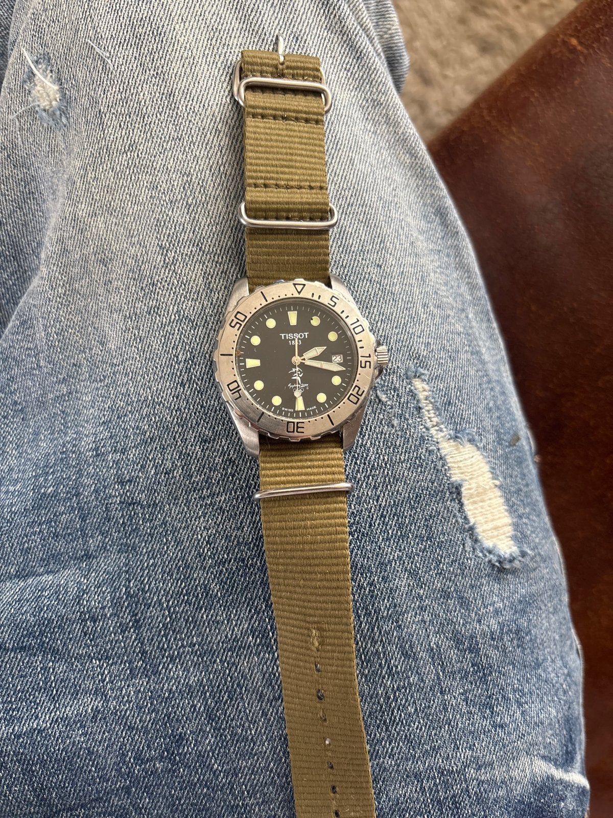 Tissot sydney 2000 olympic horloge, originele band kwijt, Overige merken, Gebruikt, Staal, Polshorloge