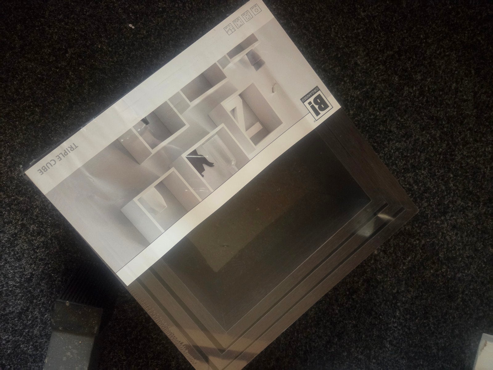 Triple Cube Ophang Blokken - Donker Bruin Houtkleur, Ophalen, Nieuw