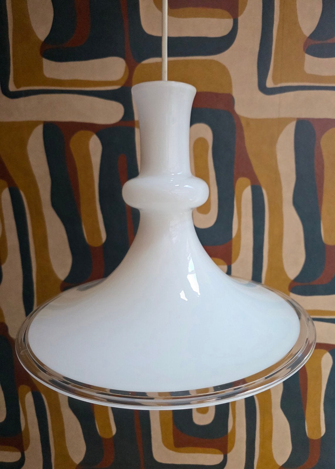 Vintage Michael Bang Holmegaard cased glass Etude hanglamp, Ophalen of Verzenden, Gebruikt, Glas, Mid-Century Modern