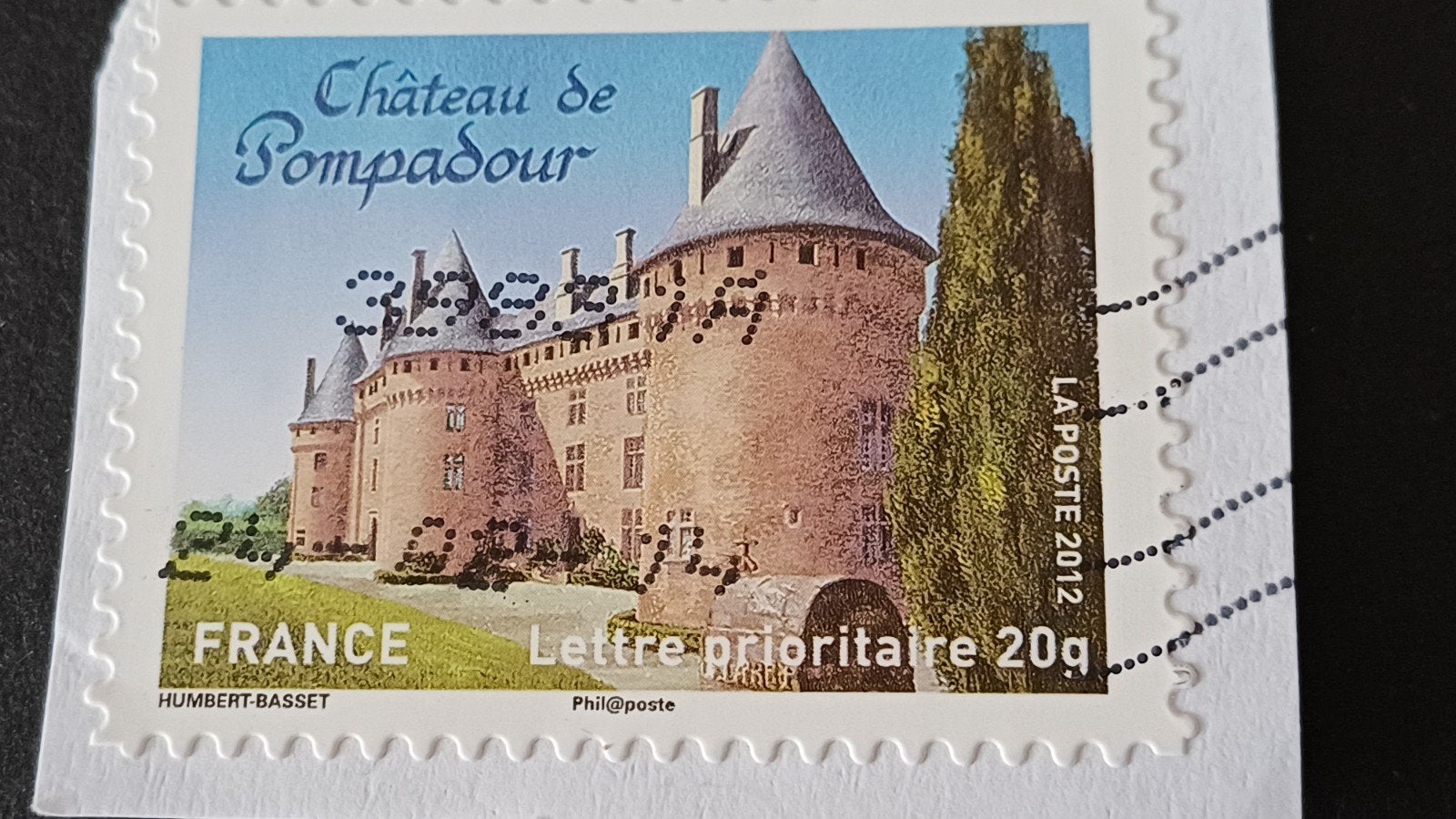 Frankrijk,  2012, Chateau de Pompadour, Ophalen of Verzenden, Gestempeld