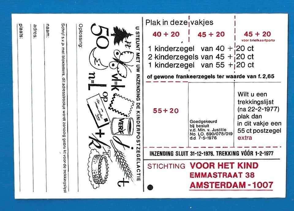 Kinderpostzegels aktie 1976 - NVPH 1107 Kindertekeningen, Postzegels en Munten, Postzegels | Nederland, Verzenden, Na 1940, Postfris
