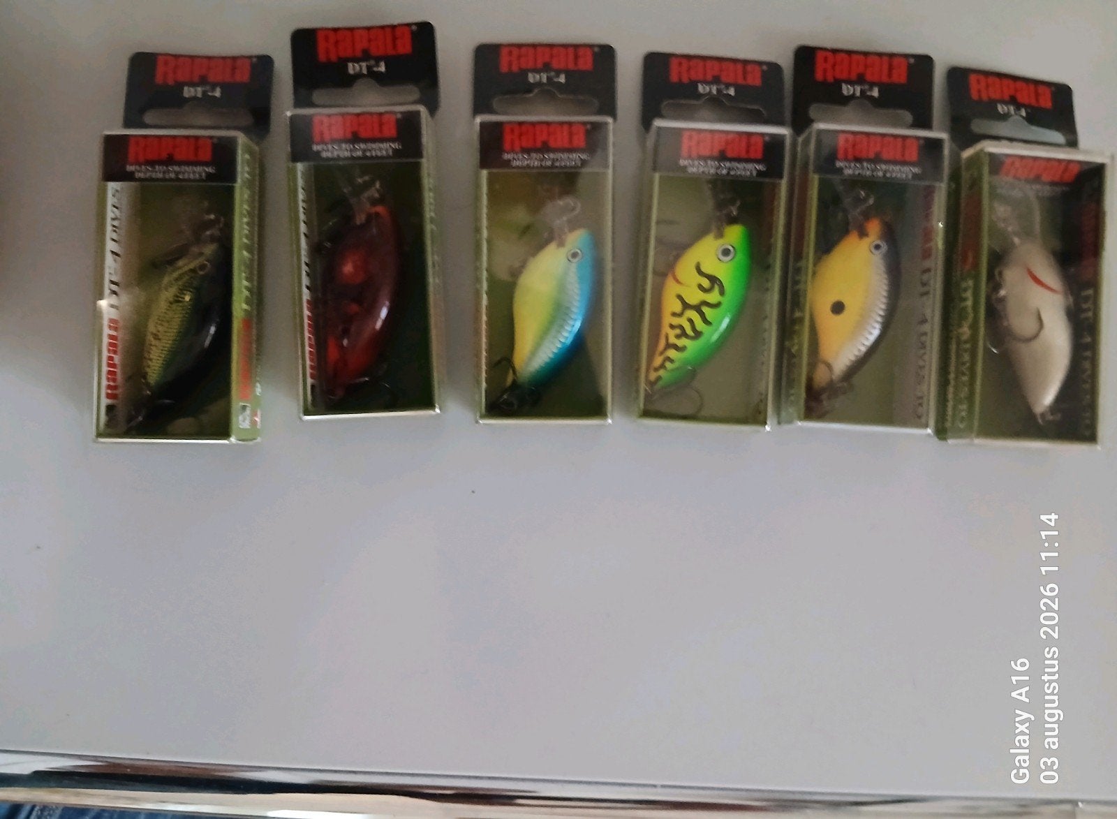 Rapala DT-4 Setje 6 verschillende kleuren, Ophalen of Verzenden, Nieuw, Kunstaas