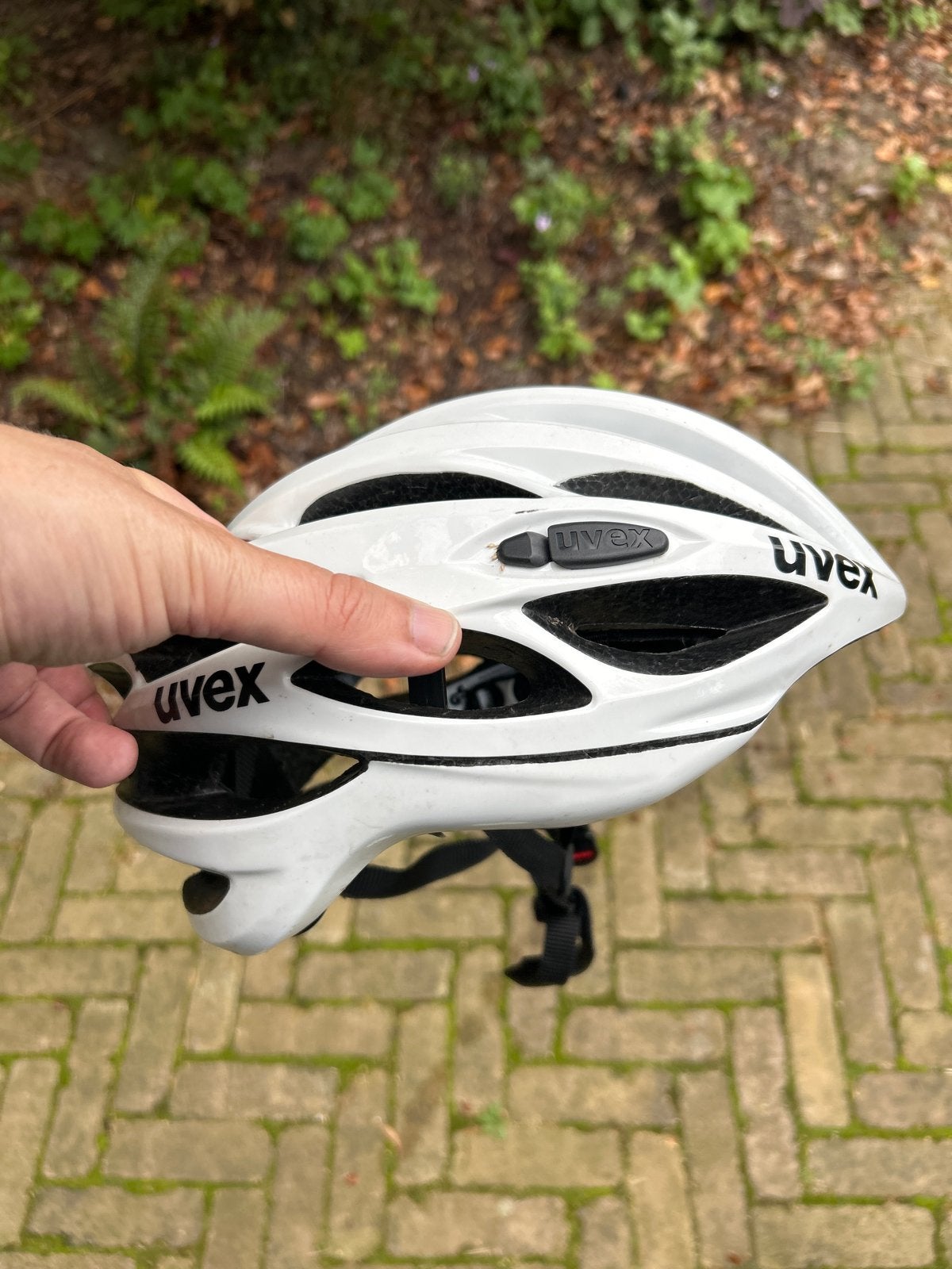 Witte Uvex fietshelm - Zo goed als nieuw, Ophalen of Verzenden, Gebruikt, L, Heer of Dame