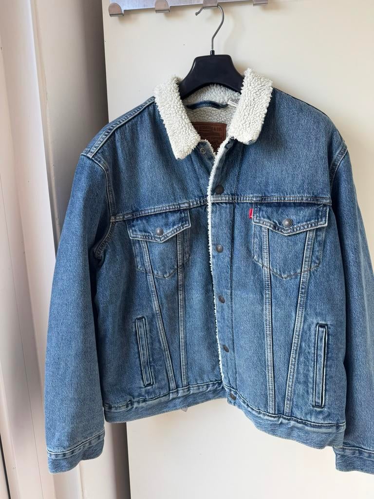 Levi’s spijkerjas L jean’s jacket Sherpa Trucker III nw. st., Ophalen of Verzenden, Zo goed als nieuw, Maat 52/54 (L), Blauw