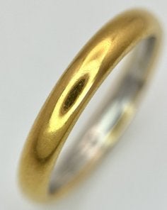 18K gouden & platina ring 4,85g maat 52 vintage, Sieraden, Tassen en Uiterlijk, Antieke sieraden, Ophalen of Verzenden, Goud, Ring