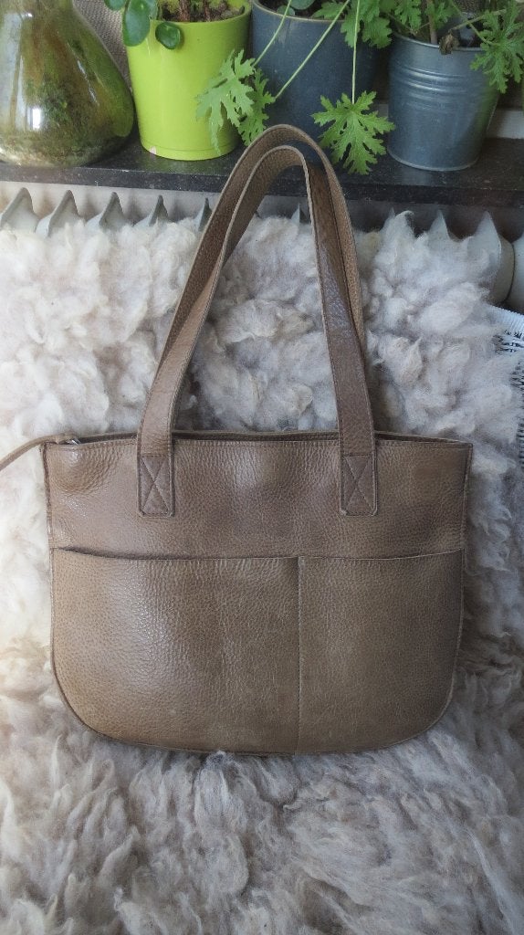 Keecie, leren tas, model Dream team, moss used look, Verzenden, Gebruikt, Bruin, Overige typen