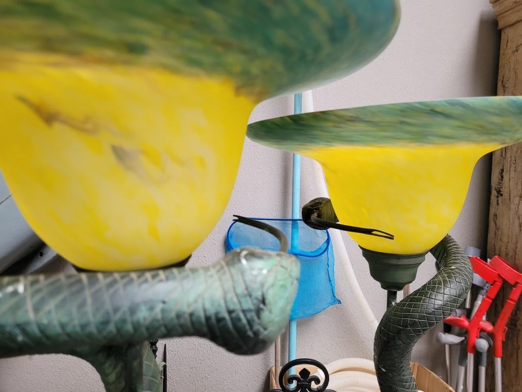 Edgar Brandt design slangen lamp - art deco, Ophalen