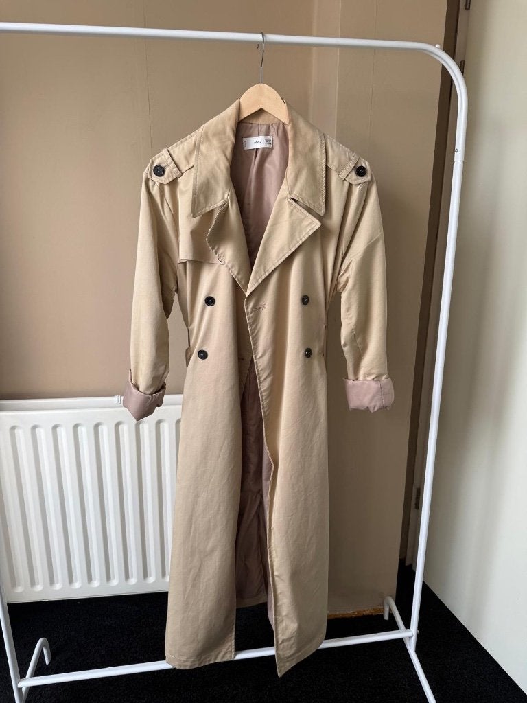 Trenchcoats, Mango, Beige, Ophalen of Verzenden, Zo goed als nieuw