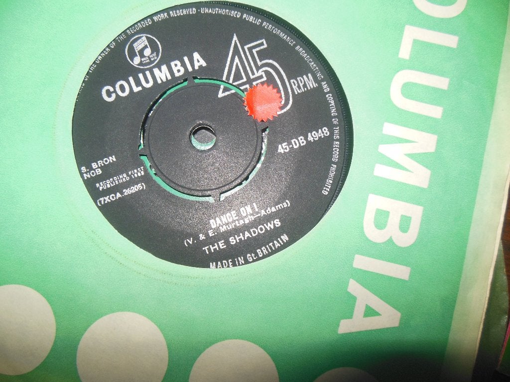 single the shadows columbia records jukebox vinyl 45rpm 7'', Gebruikt, 7 inch, Ophalen of Verzenden, Rock en Metal