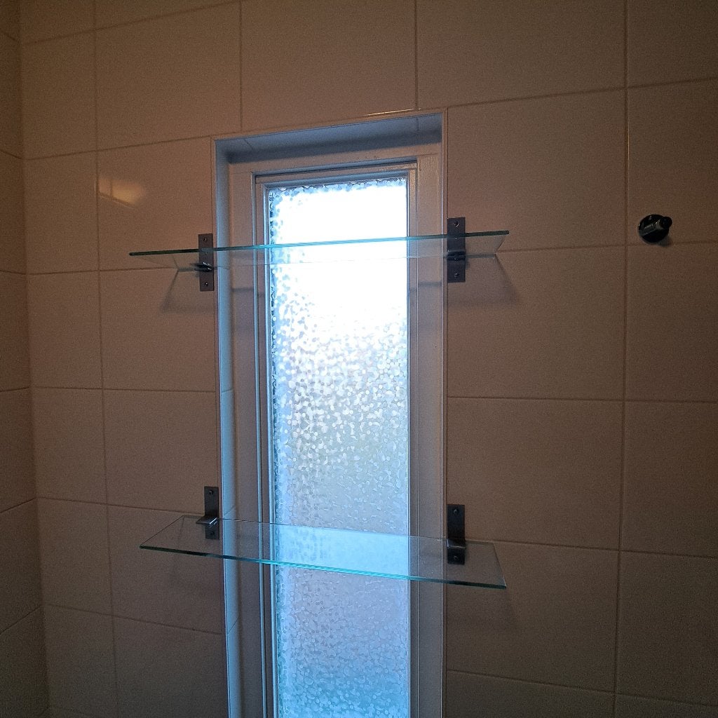 glazen plankjes badkamer, Ophalen of Verzenden, Zo goed als nieuw, Overige kleuren, Douche-accessoire