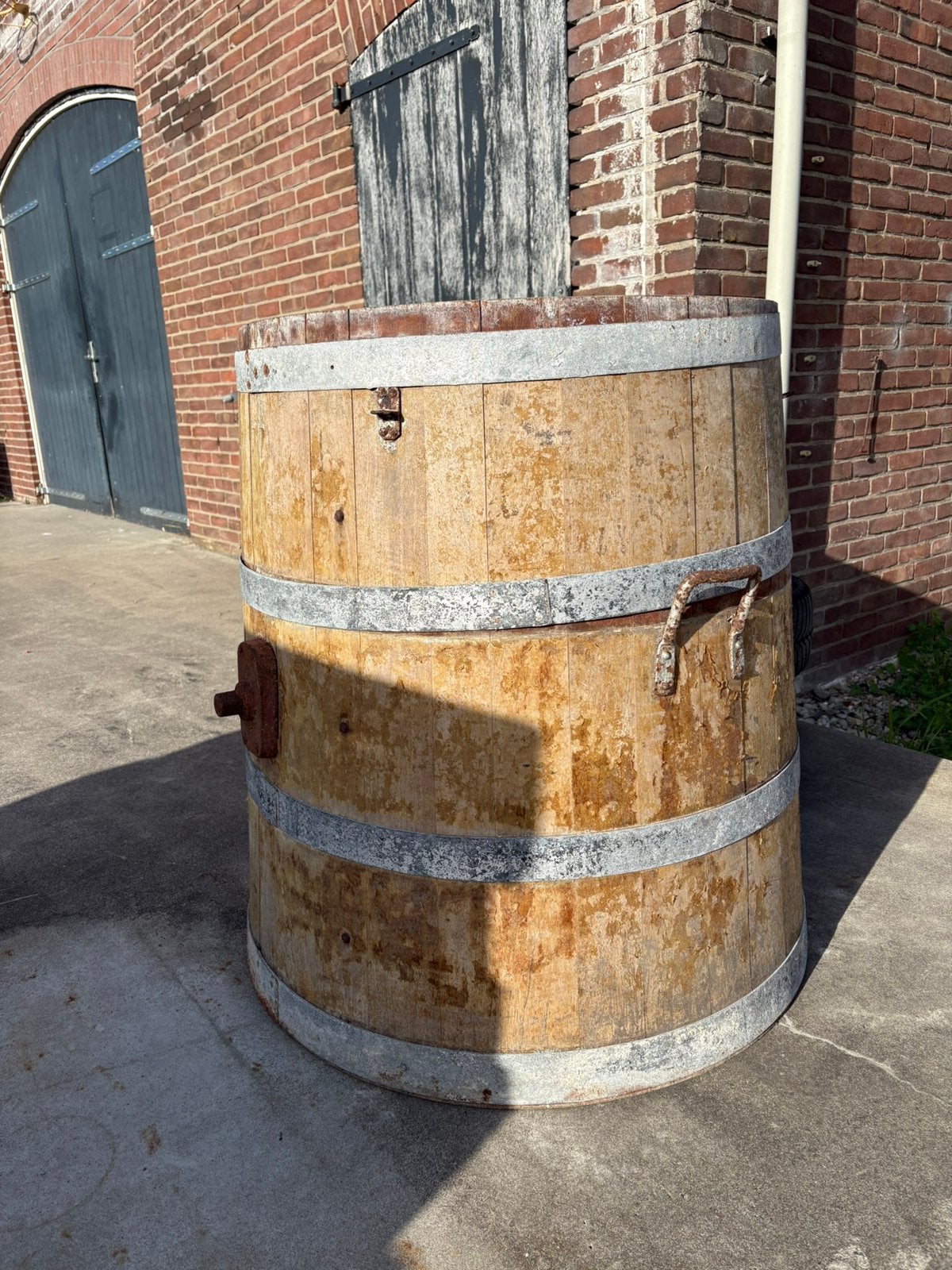 Antieke ton, 150 liter of meer, Ophalen, Gebruikt, Hout
