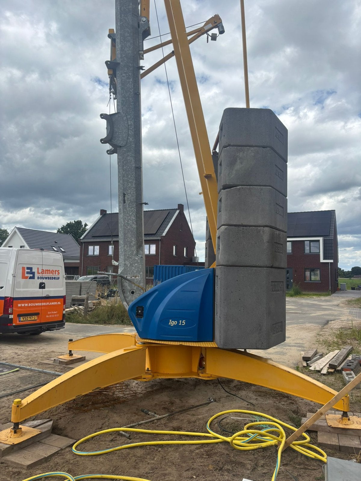 2x potain igo 15m snelmontagekraan 10 ton meter bouwkraan, Ophalen of Verzenden