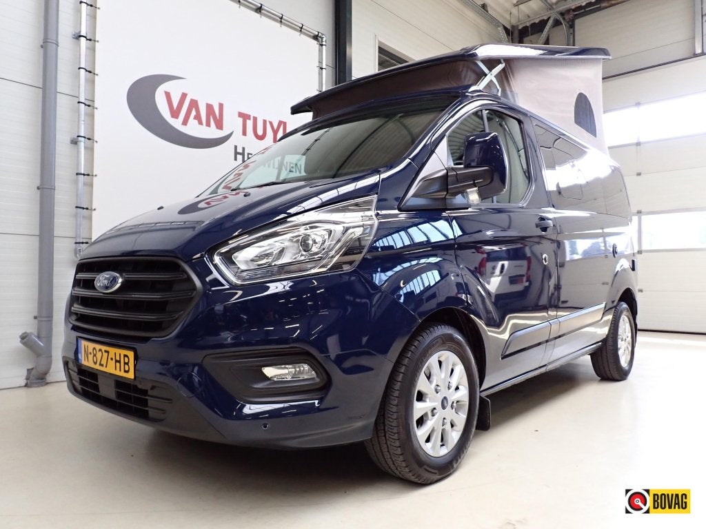 Ford Nugget Blazerblauw 2020, Buscamper of Camperbus, Airbags, Koelkast, Bedrijf