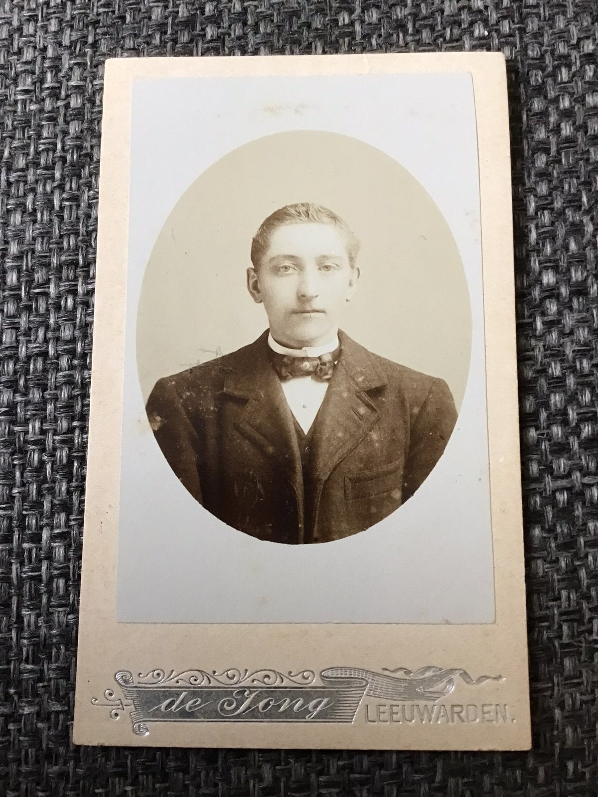 CDV, Jongeman, DE JONG, LEEUWARDEN, Carte de Visite 6, Verzenden, Voor 1940, Gebruikt, Foto