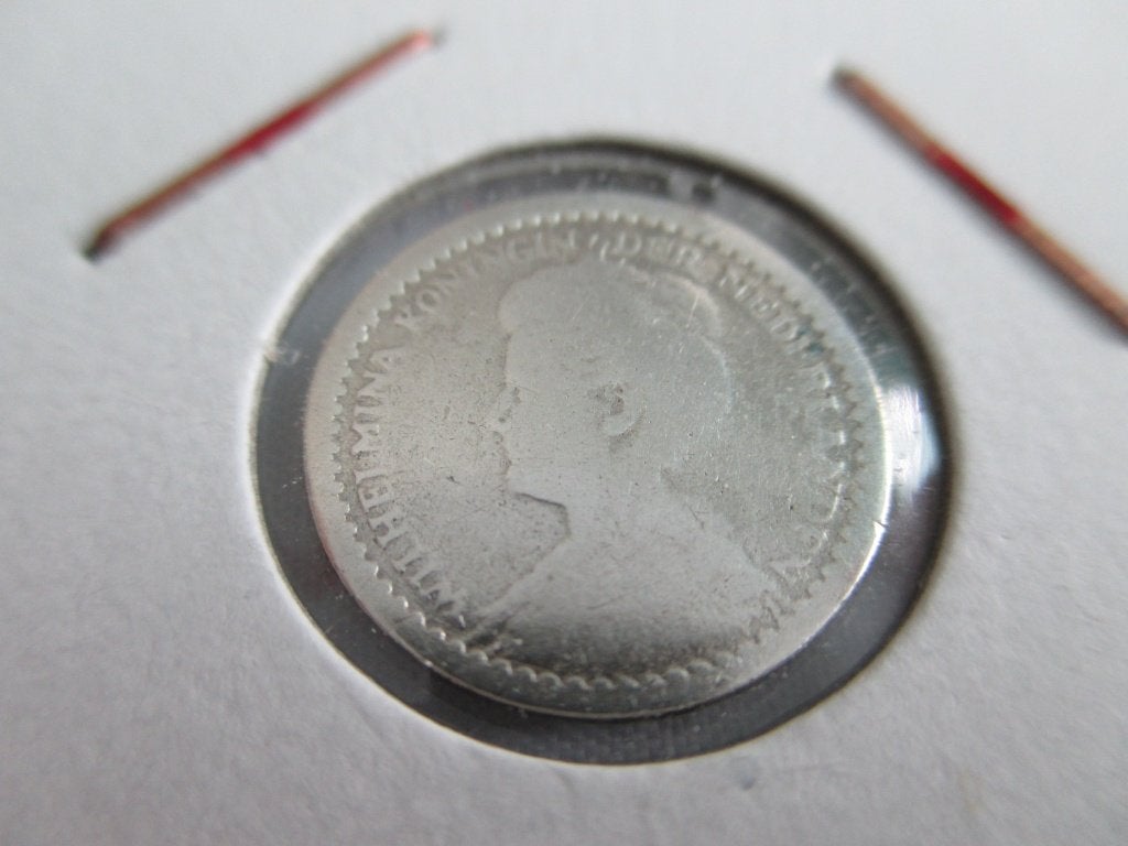 Dubbeltje 1917, Postzegels en Munten, Munten | Nederland, Zilver, Ophalen of Verzenden, 10 cent, Koningin Wilhelmina