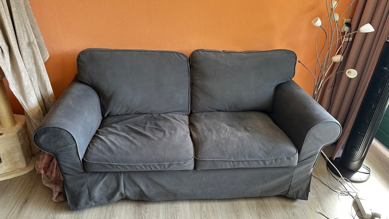 Bank set grijs, Ophalen, Gebruikt, 125 cm of meer, 75 tot 100 cm