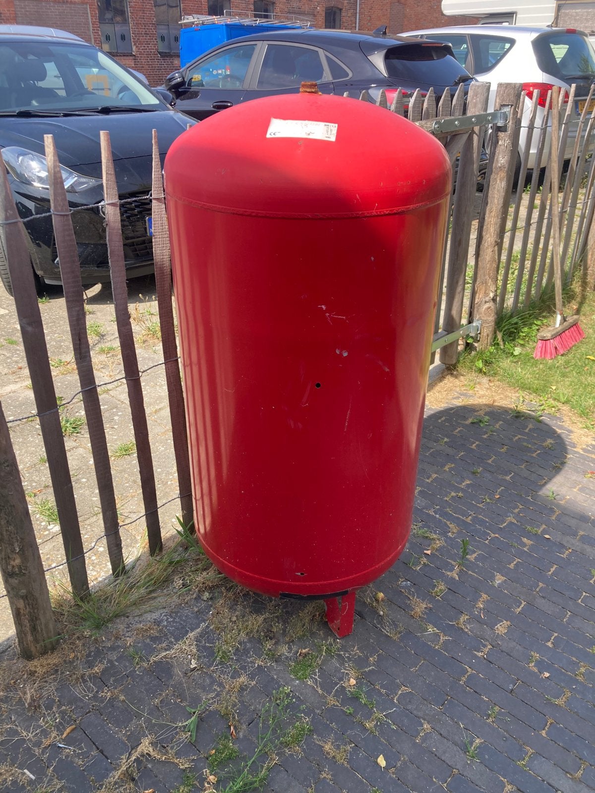 Buiten kachel, bbq, vuurkorf, expansie vat 300 liter, groot, Tuin en Terras, Tuinhaarden, Ophalen, Zo goed als nieuw