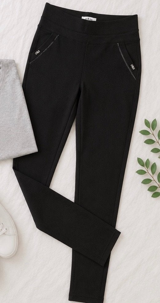Yu @ Me zachte zwarte pull up broek nieuw L, Kleding | Dames, Broeken en Pantalons, Zwart, Maat 42/44 (L), Nieuw, Ophalen of Verzenden