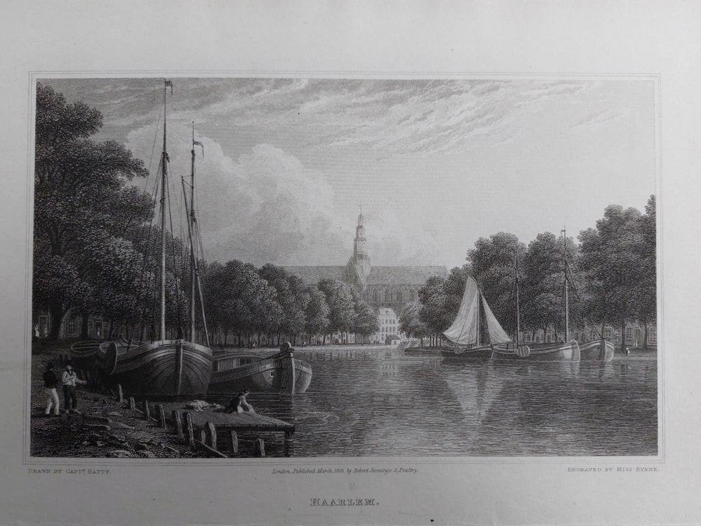 2 / originele gravure van Haarlem uit Maart 1825, Ophalen of Verzenden