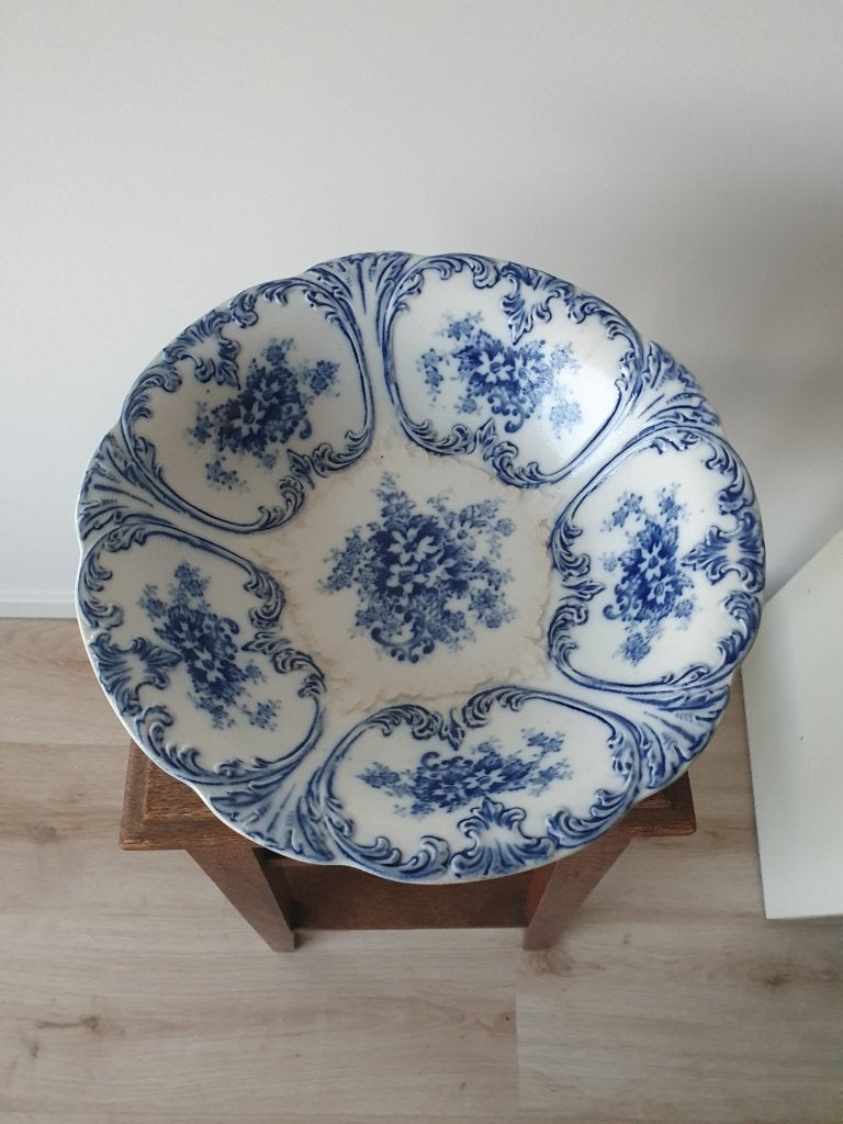 Petrus Regout Flow Blue serveerschaal groenteschaal Ø25cm, Ophalen of Verzenden