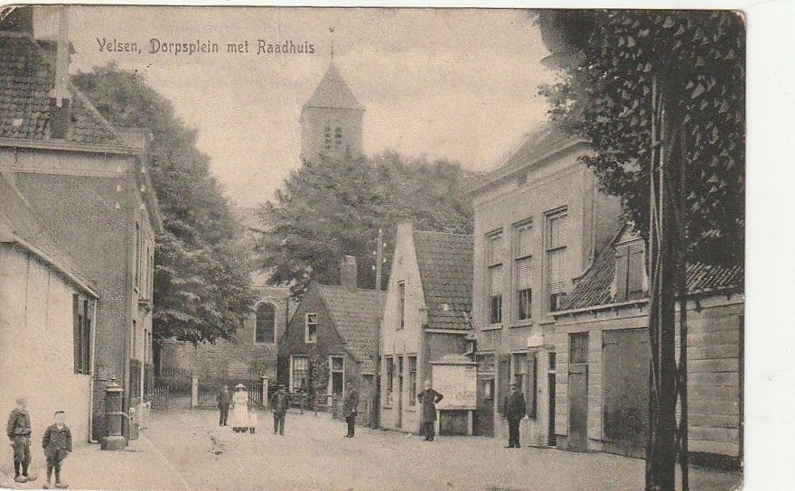 Velsen Dorpsplein 1907, Ophalen of Verzenden, Voor 1920, Gelopen, Noord-Holland