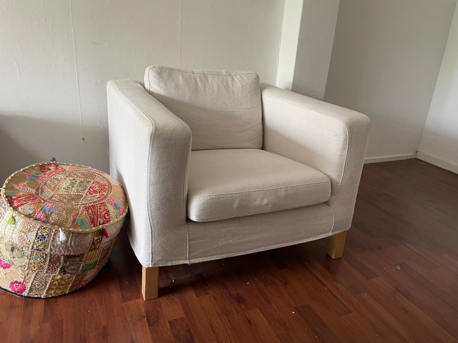 Comfortabele fauteuil - Crèmekleurig, Ophalen, Gebruikt, Creme, 75 tot 100 cm