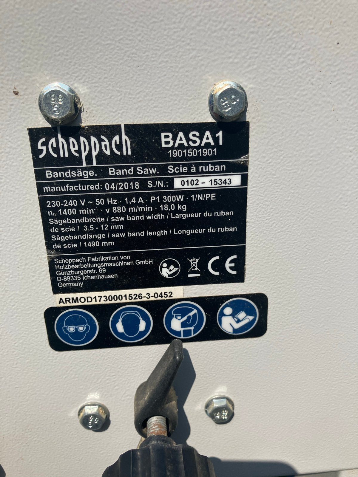Scheppach Basa1 lintzaag - Zo goed als nieuw, Doe-het-zelf en Verbouw, Ophalen, Minder dan 30 mm, Zo goed als nieuw, Lintzaag