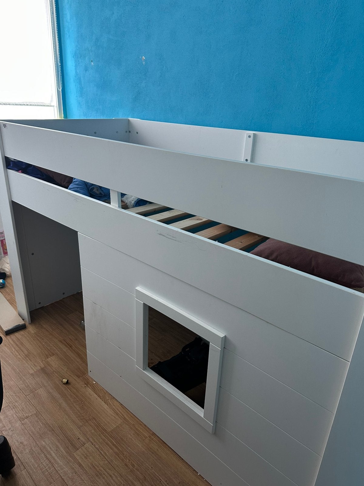 Hoogslapers van 200cm / 90cm kleur wit, Huis en Inrichting, Slaapkamer | Boxsprings, Ophalen, 90 cm, Eenpersoons, Wit