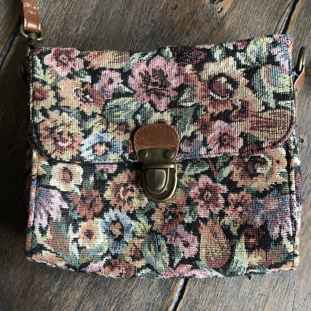 V) T43 PIM KIE prachtig vintage gobelin tasje met bloemen, Verzenden, Zo goed als nieuw, Overige kleuren, Overige merken