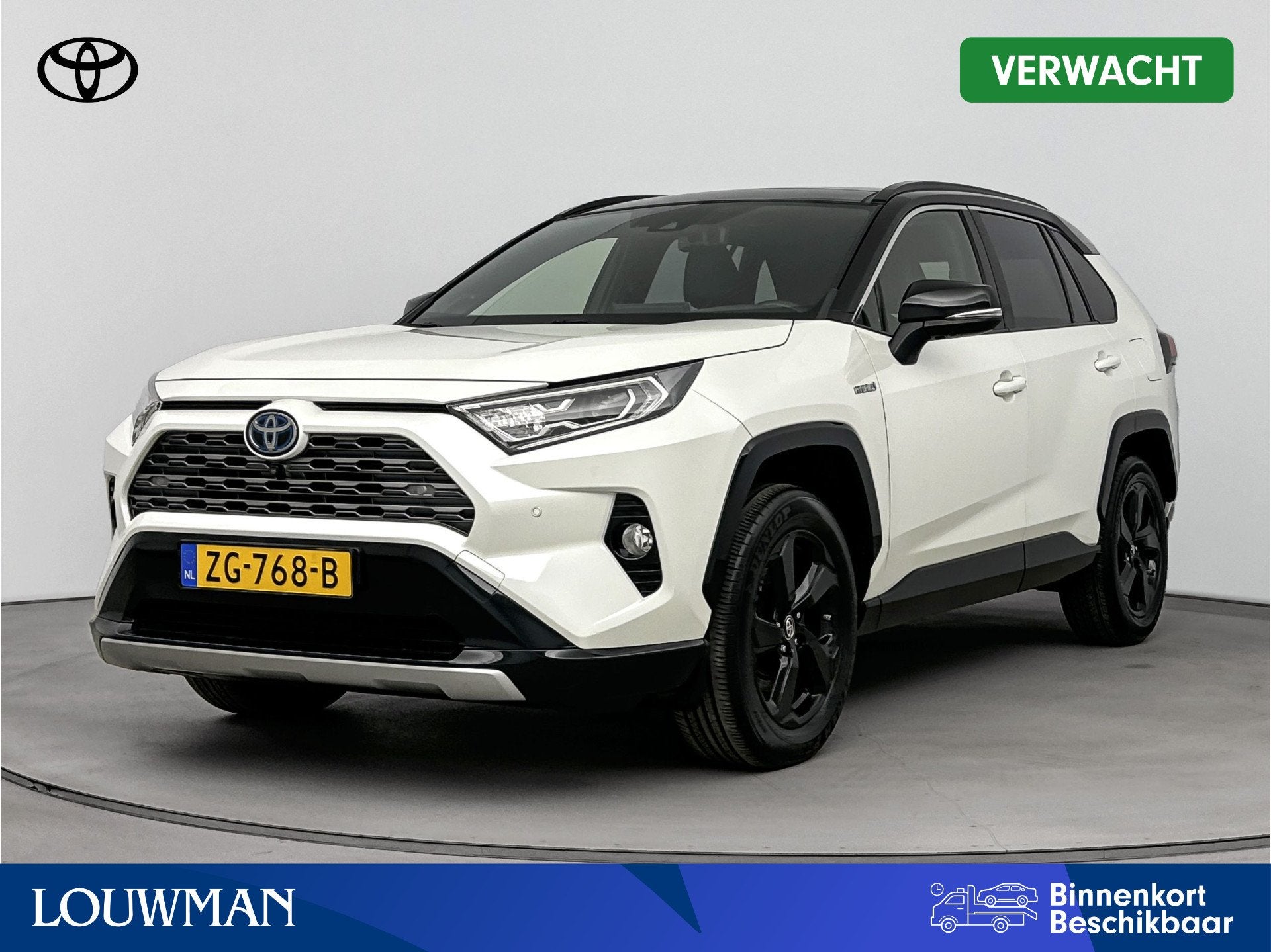 Toyota RAV4 2.5 Hybrid Bi-Tone Innovation Pack | Panorama Sc, Gebruikt, Zwart, 4 cilinders, Leder en Stof