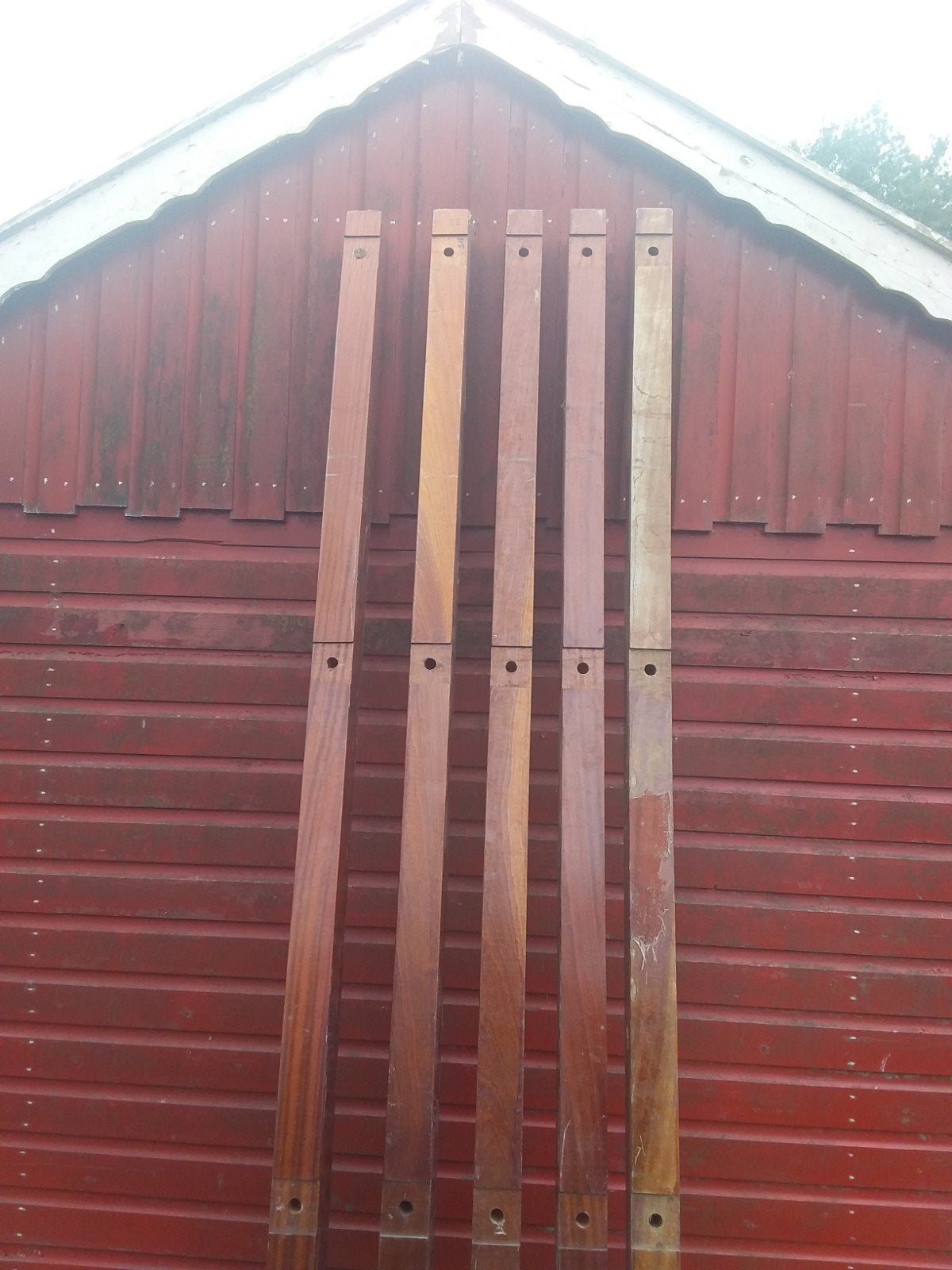 mahoniehouten palen 98x72 mm lang 274 cm, Ophalen, 250 tot 300 cm, 50 mm of meer, Balk