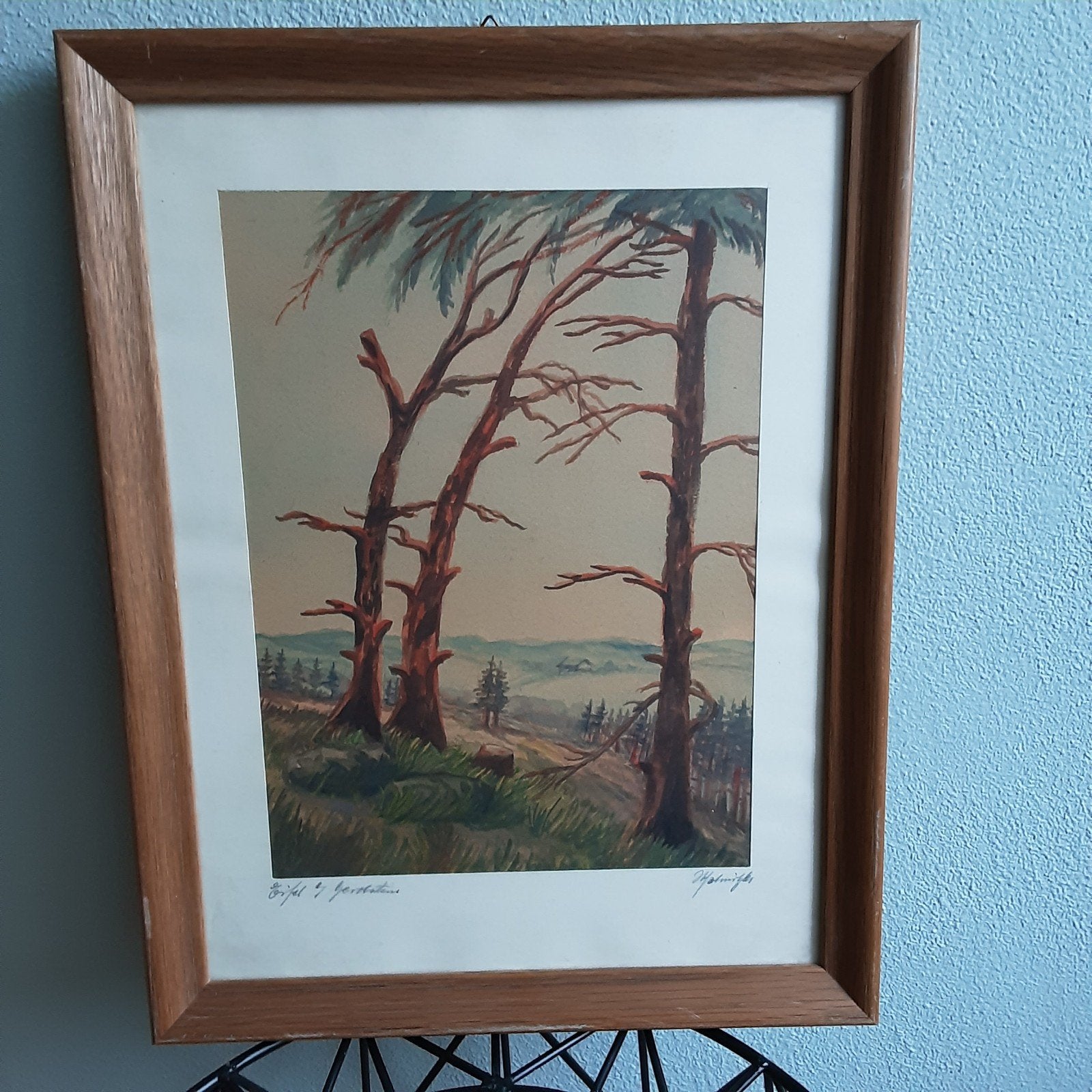 Mooi kunstwerk met bosgezicht, gesigneerd, Antiek en Kunst, Kunst | Schilderijen | Klassiek, Ophalen, Ingelijst, Realistisch, Landschap