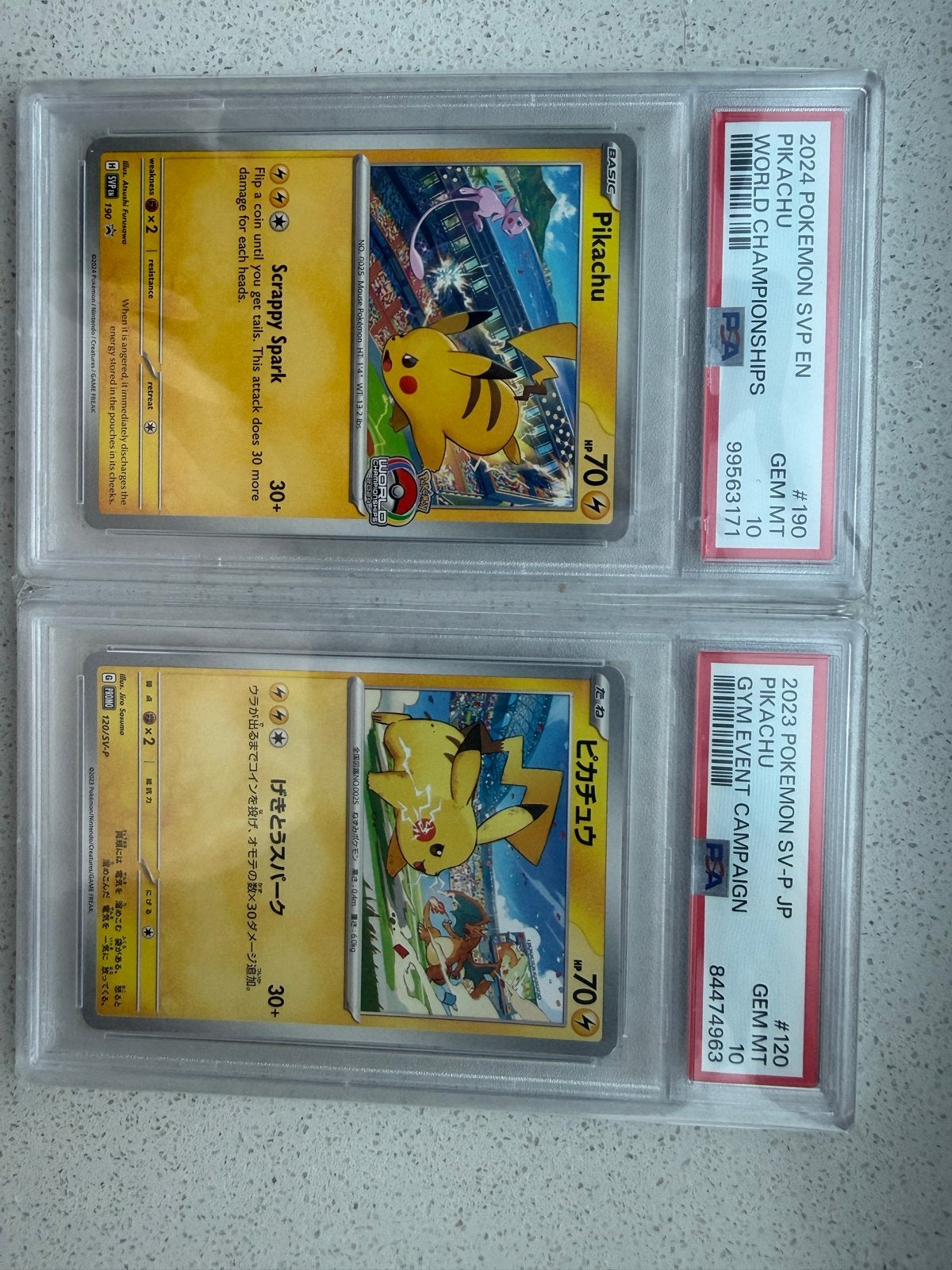PSA 10 Pikachu World Championships & Gym Event Promo, Ophalen of Verzenden, Zo goed als nieuw, Meerdere kaarten