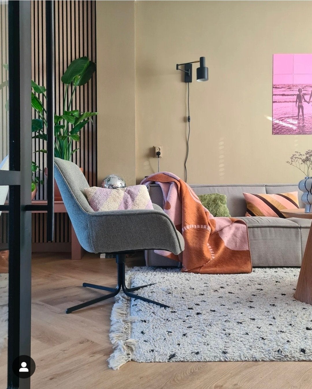 Fauteuil (draai) Vicky stof leaf eucalyptus, Ophalen, Zo goed als nieuw, Stof, 50 tot 75 cm