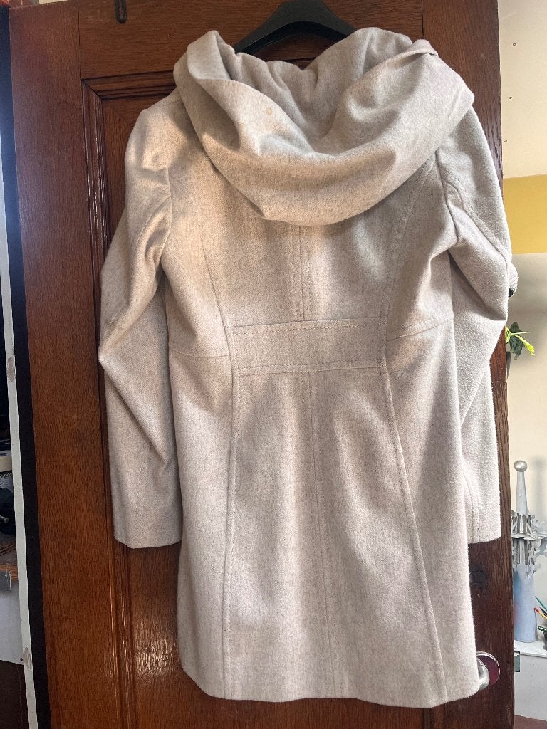 Vintage wollen (tussen) jas van taifun / grote S, Ophalen, Beige, Zo goed als nieuw, Taifun