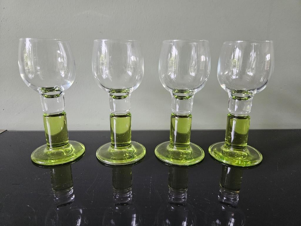 Vintage Bormioli Rocco Limoncino glaasjes - Set van 4, Verzamelen, Glas en Borrelglaasjes, Ophalen of Verzenden, Zo goed als nieuw