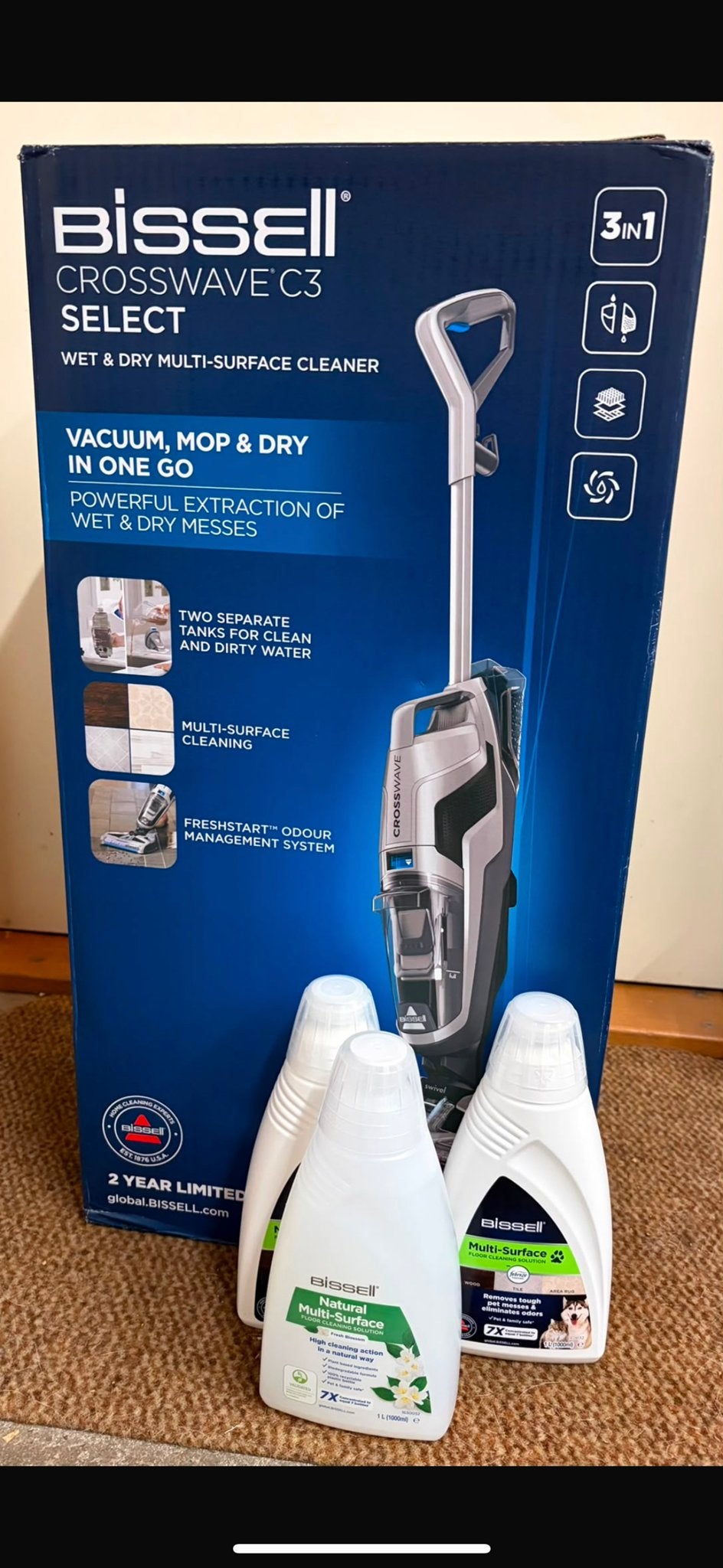 Bissell Crosswave C3 Select Stofzuiger & Dweil 3-in-1, Overige merken, Dweilfunctie, Zo goed als nieuw, Ophalen