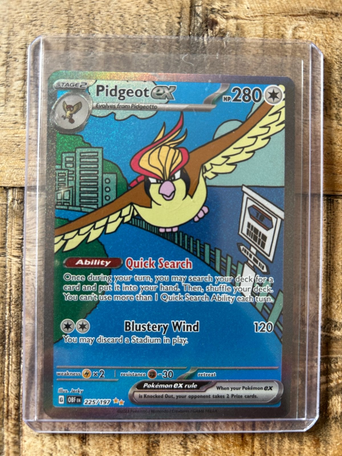 Pidgeot ex 225/197 Obsidian Flames Pokémon Kaart, Hobby en Vrije tijd, Verzamelkaartspellen | Pokémon, Ophalen of Verzenden, Zo goed als nieuw