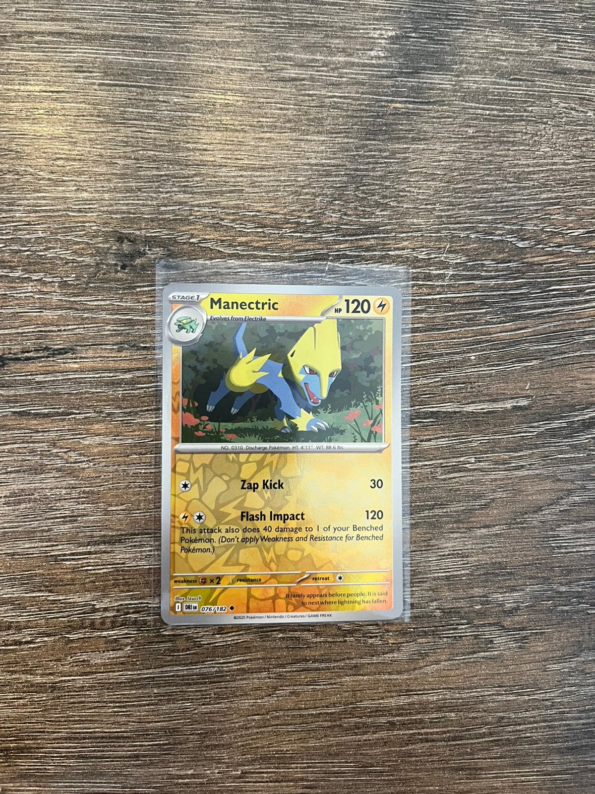 Manectric DRI 076/182 reverse holo, Ophalen of Verzenden, Zo goed als nieuw