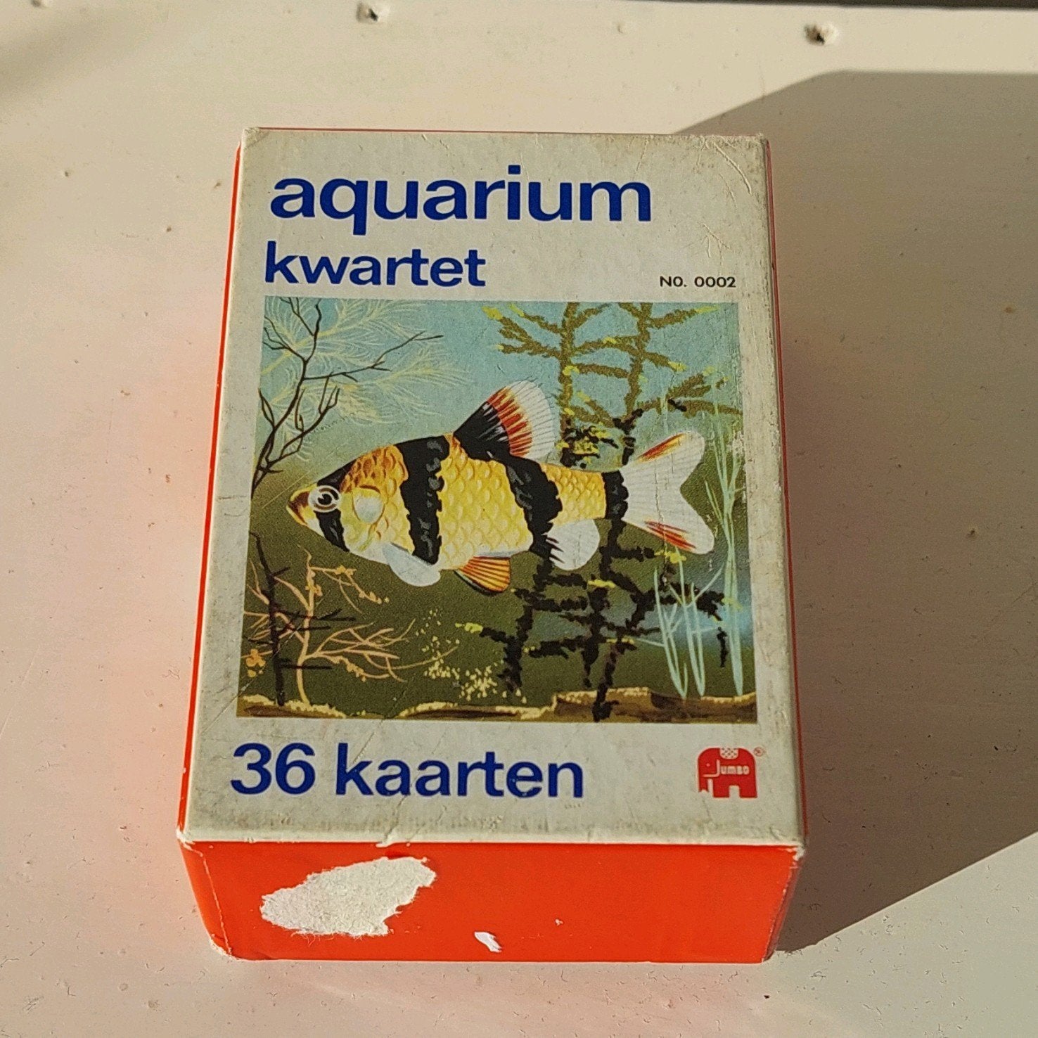 Vintage aquarium kwartet jumbo leerzaam kwartetspel cognitie, Ophalen of Verzenden, Gebruikt, Kwartet(ten)