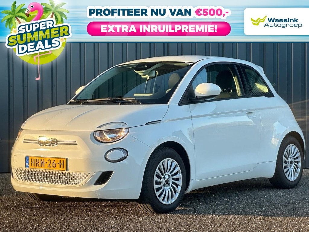 Fiat 500 24kWh 95pk Aut Urban | SUMMER DEALS | Cruise Contro, Auto's, Fiat, Stof, Gebruikt, Zwart, 95 pk