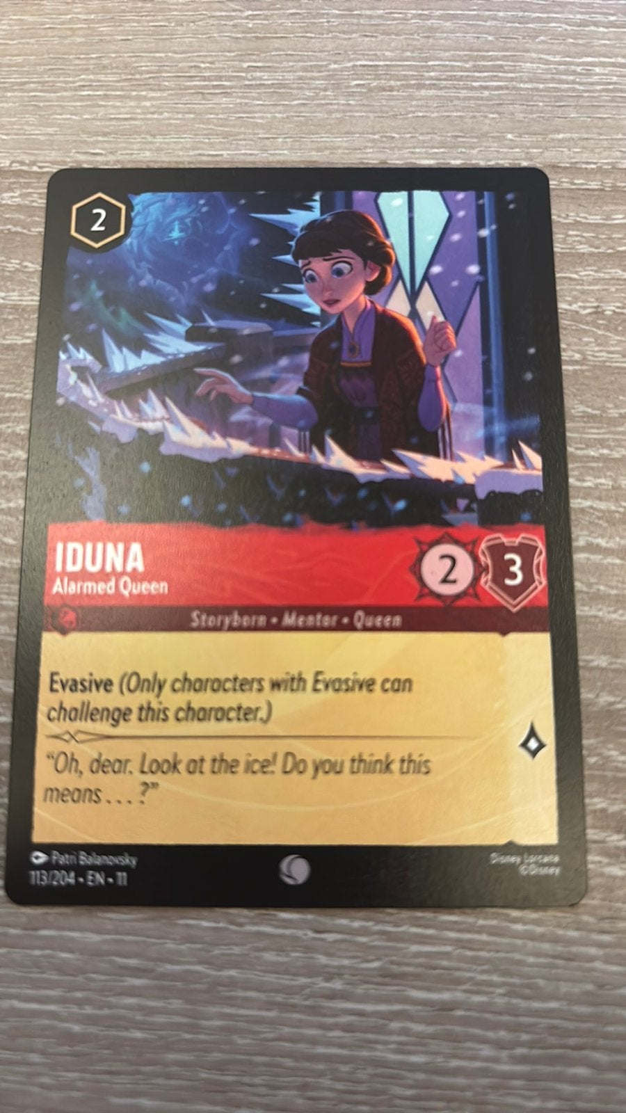 Disney Lorcana Iduna alarmed queen 113-204 11WSP nonfoil, Ophalen of Verzenden, Zo goed als nieuw, Losse kaart